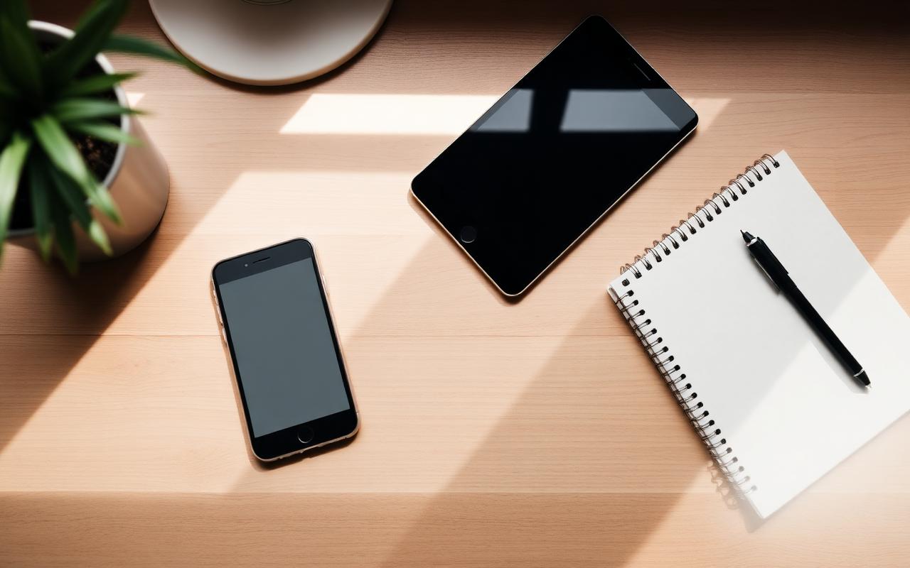 Digital tools and devices on a clean desk representing accessible technology management